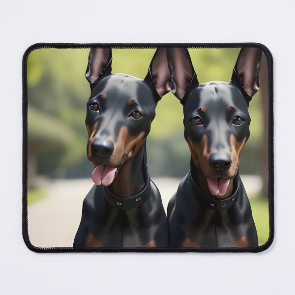 Item preview, Two Doberman Pinschers on Sunny Park Path Alert and Happy designed and sold by CanineCourier.