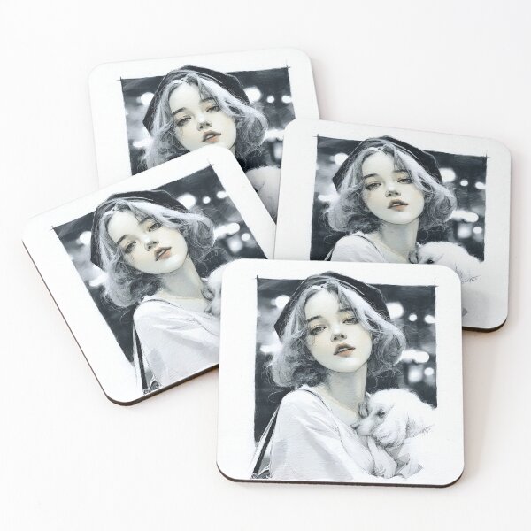 Item preview, Midnight Muse: Girl with White Puppy designed and sold by Banal25.