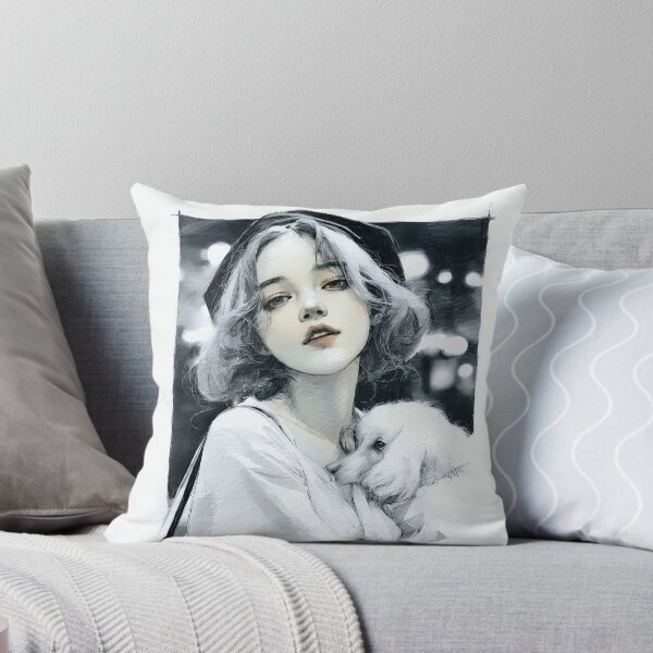 Item preview, Midnight Muse: Girl with White Puppy designed and sold by Banal25.