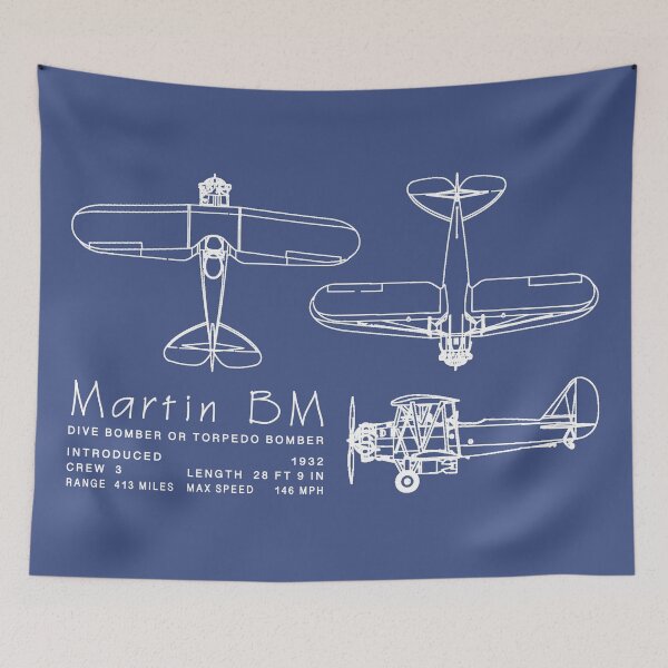 Item preview, Martin BM Biplane Torpedo Bomber Blueprints Infographic designed and sold by MilitaryMart.