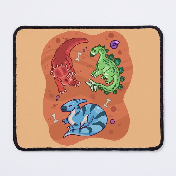 Item preview, Dinosaur Trio Parasaurolophus Triceratops Stegosaurus designed and sold by Aloe and Monstera.