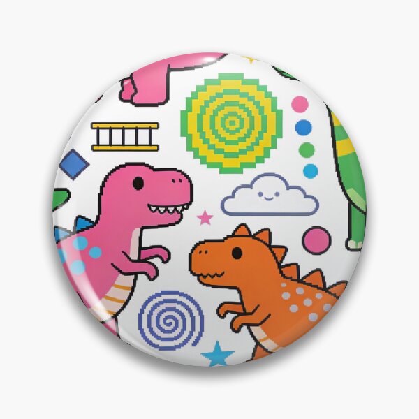 Item preview, Cute Neon Dinosaur Pattern – Kawaii Tiny Dino Pop-Art Illustration for Stickers, Apparel & Merch designed and sold by HOODYBUDSTYLES.