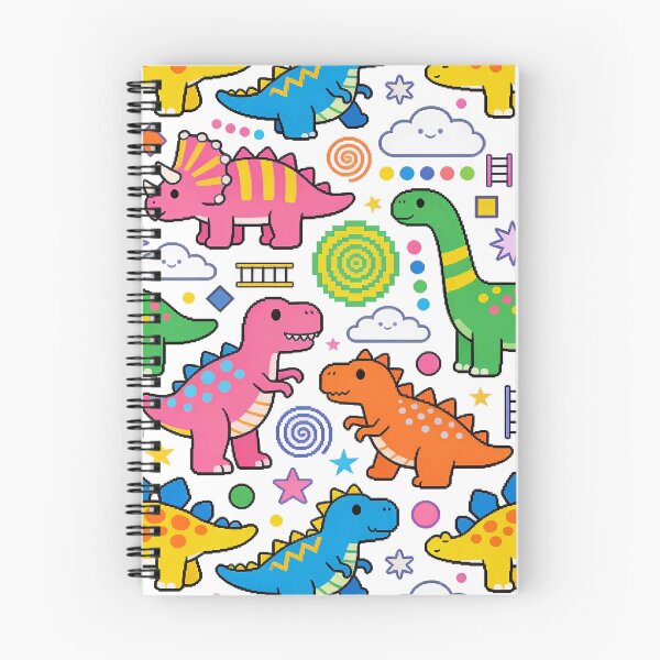 Item preview, Cute Neon Dinosaur Pattern – Kawaii Tiny Dino Pop-Art Illustration for Stickers, Apparel & Merch designed and sold by HOODYBUDSTYLES.