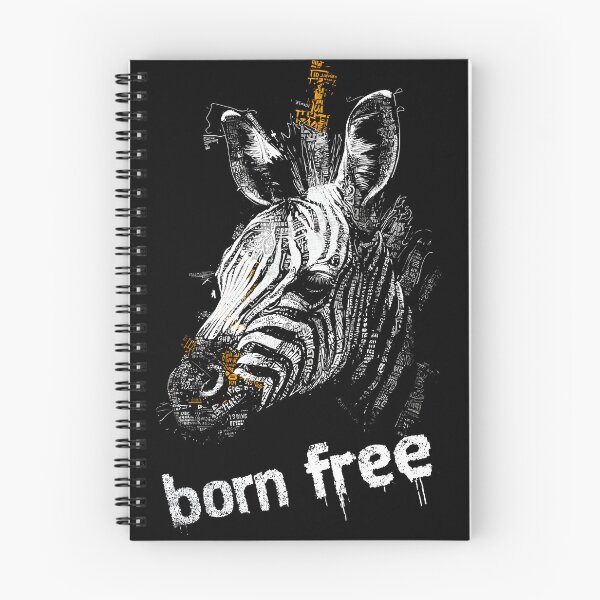 Item preview, Advocate for Wildlife Freedom with a Stylized Zebra Head in Textured Patterns and Born Free Message designed and sold by OlfactoART Studio.