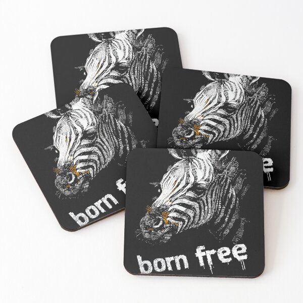 Item preview, Advocate for Wildlife Freedom with a Stylized Zebra Head in Textured Patterns and Born Free Message designed and sold by OlfactoART Studio.