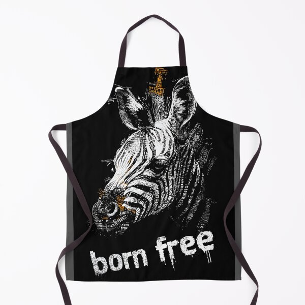 Item preview, Advocate for Wildlife Freedom with a Stylized Zebra Head in Textured Patterns and Born Free Message designed and sold by OlfactoART Studio.