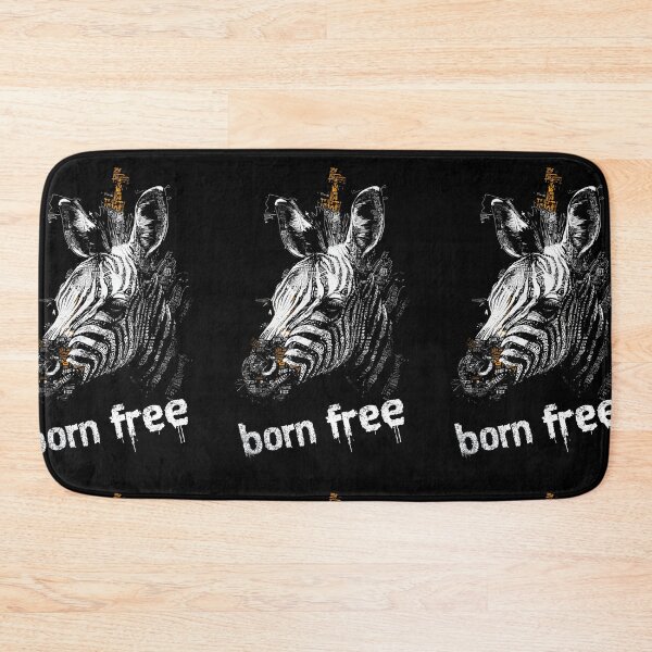 Item preview, Advocate for Wildlife Freedom with a Stylized Zebra Head in Textured Patterns and Born Free Message designed and sold by OlfactoART Studio.