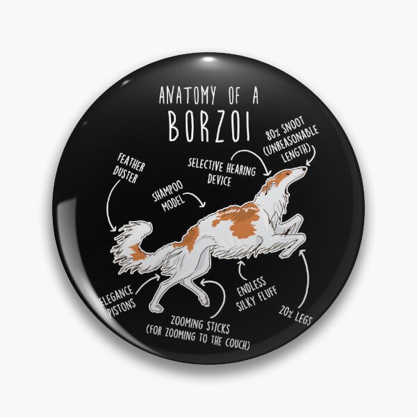 Item preview, Red and White Borzoi Dog Anatomy designed and sold by Clara Hollins.