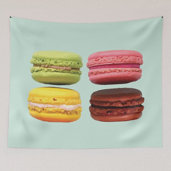 Item preview, Colorful Macaron Quartet on Mint Background designed and sold by Arturo Daniel Garcia Palomo.