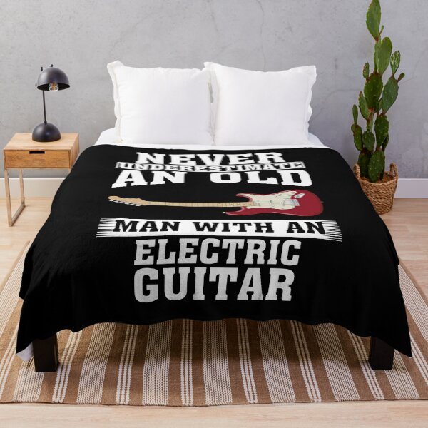 Item preview, Never Underestimate an Old Man with Electric guitar designed and sold by CosmoKitsch.