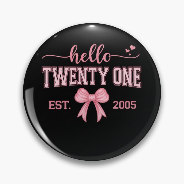 Item preview, Hello Twenty One Est. 2005 Birthday Girl T-Shirt with Pink Bow designed and sold by AMICO77.