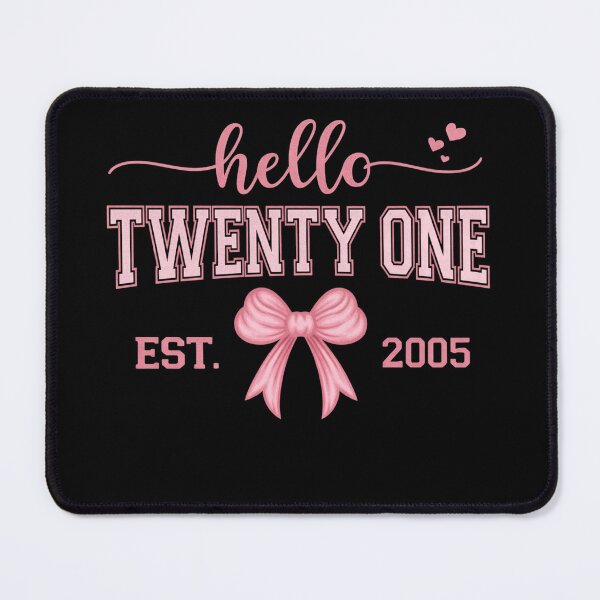 Item preview, Hello Twenty One Est. 2005 Birthday Girl T-Shirt with Pink Bow designed and sold by AMICO77.