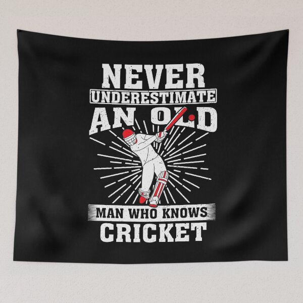 Item preview, Never Underestimate an Old Man Who knows cricket designed and sold by CosmoKitsch.