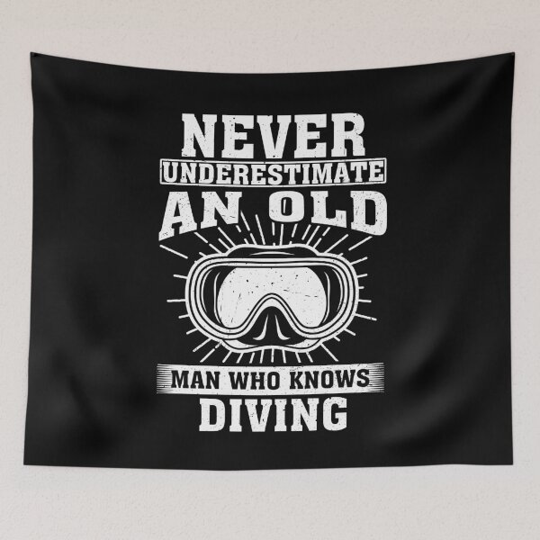 Item preview, Never Underestimate an Old Man Who knows diving designed and sold by CosmoKitsch.