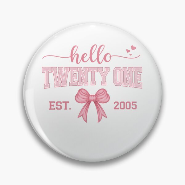 Item preview, Hello Twenty One Est. 2005 Birthday Girl T-Shirt with Pink Bow designed and sold by AMICO77.