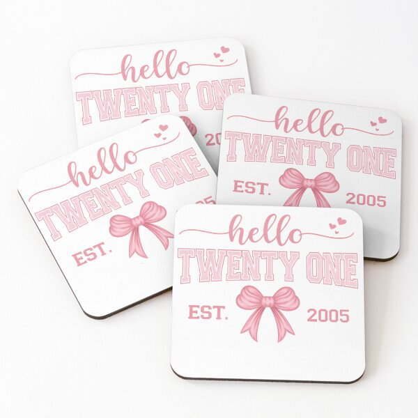 Item preview, Hello Twenty One Est. 2005 Birthday Girl T-Shirt with Pink Bow designed and sold by AMICO77.