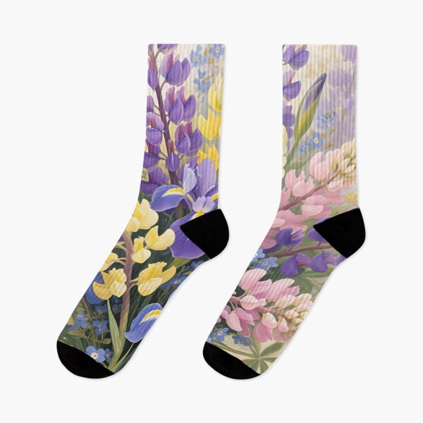Item preview, Lupine Wildflower Bouquet Watercolor | Mountain Meadow Botanical Floral Art designed and sold by Debbie Schulte.