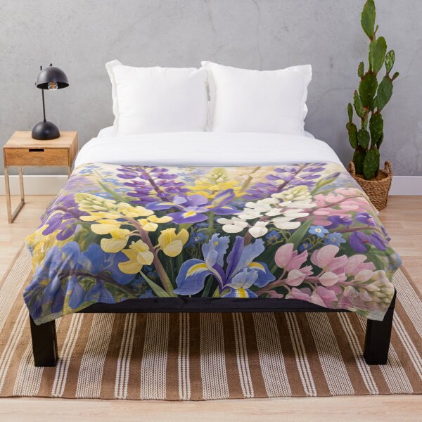 Item preview, Ramo de flores silvestres de lupino en acuarela | Arte floral botánico de pradera de montaña designed and sold by Debbie Schulte.