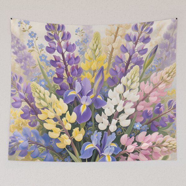 Item preview, Lupine Wildflower Bouquet Watercolor | Mountain Meadow Botanical Floral Art designed and sold by Debbie Schulte.