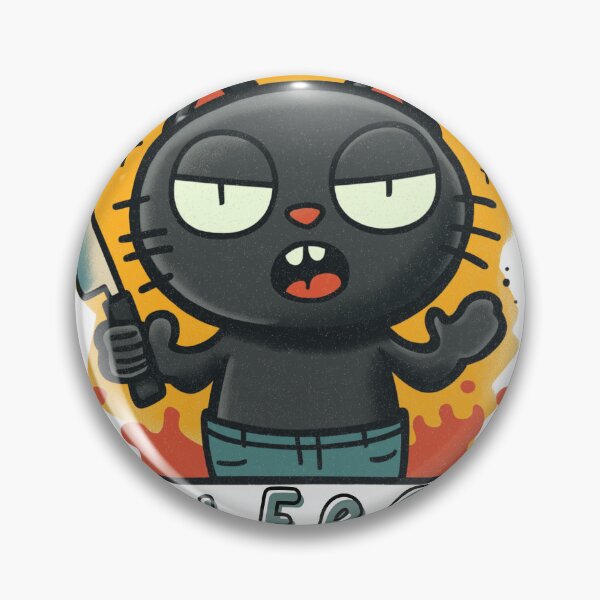Item preview, Allergic To Idiots – Funny Black Cat Holding Knife designed and sold by Region.