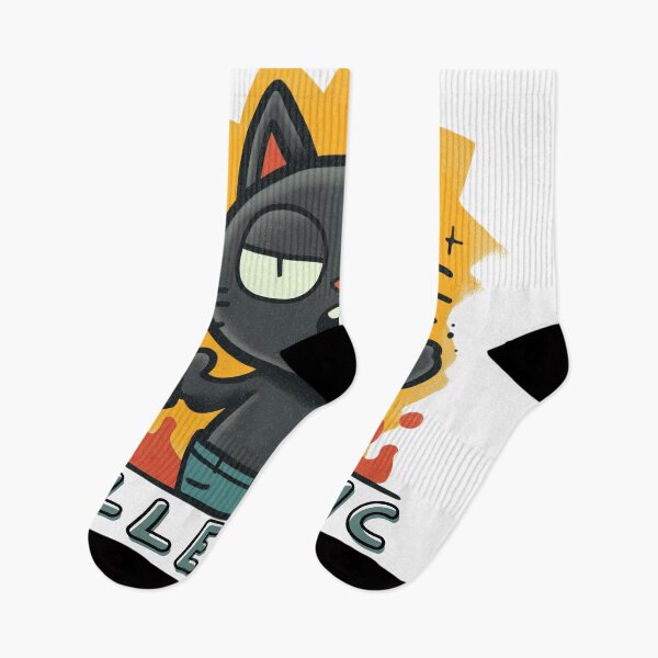 Item preview, Allergic To Idiots – Funny Black Cat Holding Knife designed and sold by Region.