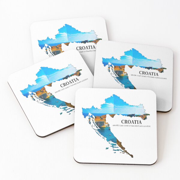 Item preview, Croatia Adriatic Coast Map Silhouette - Game of Thrones Filming Location designed and sold by AbulailArt.