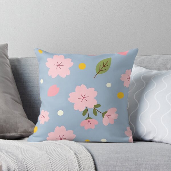 Item preview, Pink Cherry Blossoms Blue Background designed and sold by SassyArtistry.