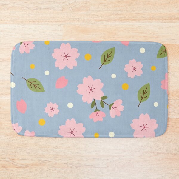 Item preview, Pink Cherry Blossoms Blue Background designed and sold by SassyArtistry.