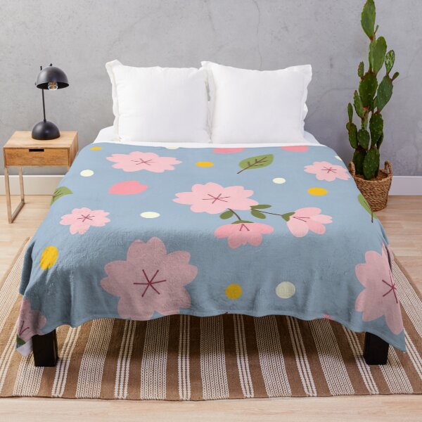 Item preview, Pink Cherry Blossoms Blue Background designed and sold by SassyArtistry.