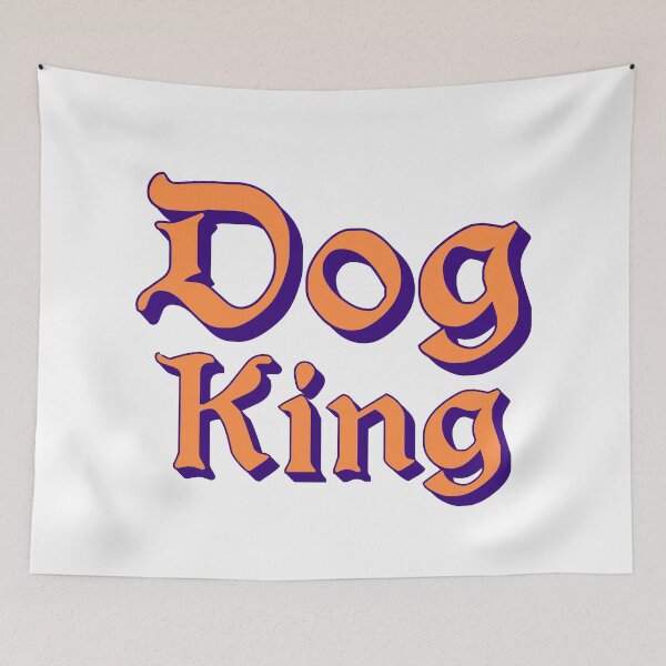 Item preview, Dog King in Orange Medieval Typography designed and sold by Memes N Lore .