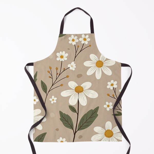 Item preview, White Daisies Beige Background designed and sold by SassyArtistry.