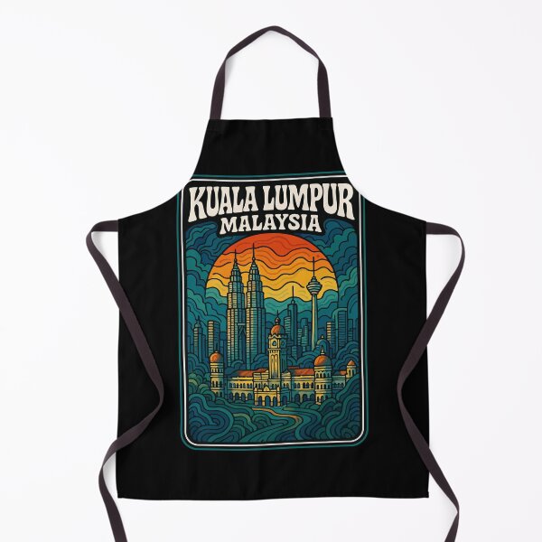 Item preview, Kuala Lumpur Malaysia Retro Trippy Art Travel designed and sold by TomFrontierArt.