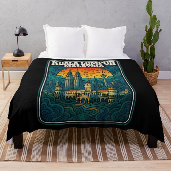 Item preview, Kuala Lumpur Malaysia Retro Trippy Art Travel designed and sold by TomFrontierArt.