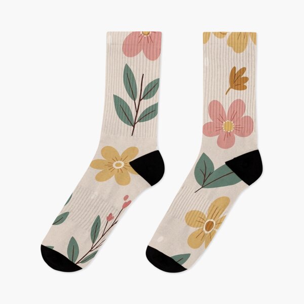 Item preview, Pink and Yellow Flowers Beige Background designed and sold by SassyArtistry.