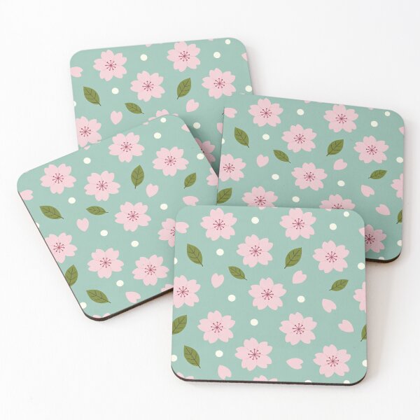 Item preview, Pink Cherry Blossoms Mint Background designed and sold by SassyArtistry.