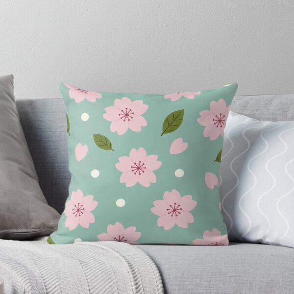 Item preview, Pink Cherry Blossoms Mint Background designed and sold by SassyArtistry.