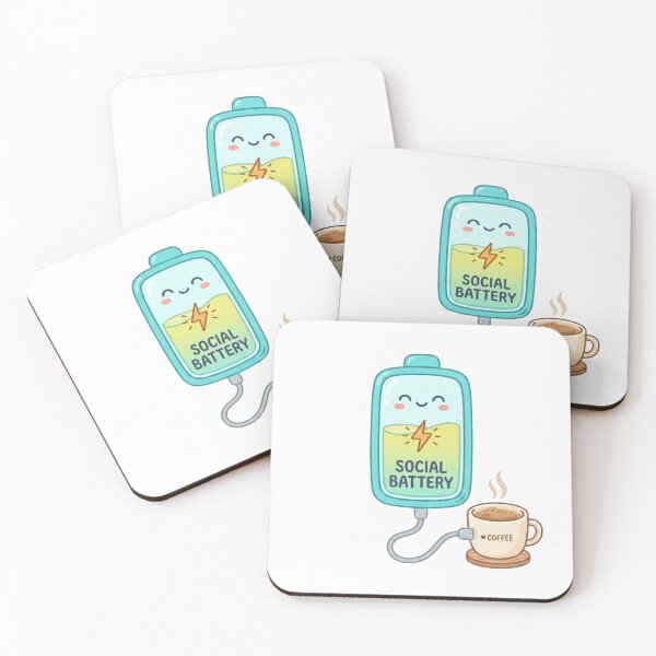 Item preview, Social Battery Charging With Coffee designed and sold by Quiet Mode Studio.