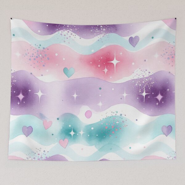 Item preview, Pastel Waves with Hearts and Sparkles designed and sold by SassyArtistry.