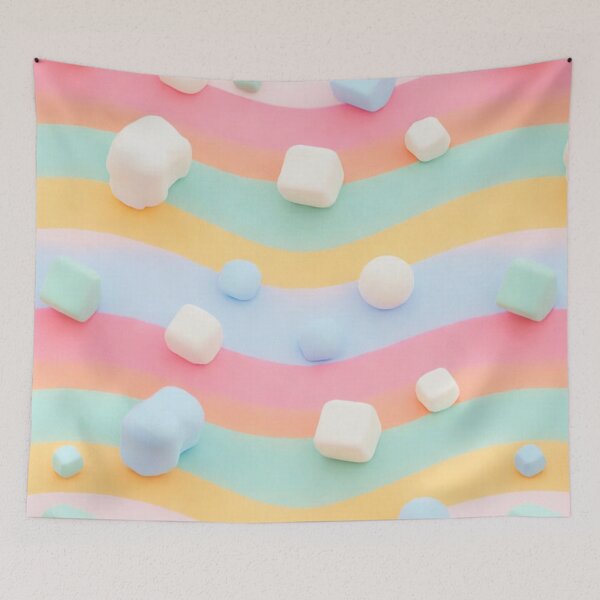 Item preview, Pastel Rainbow Waves with Marshmallows designed and sold by SassyArtistry.