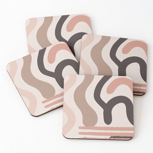 Item preview, Beige Brown Abstract Wavy Lines designed and sold by SassyArtistry.