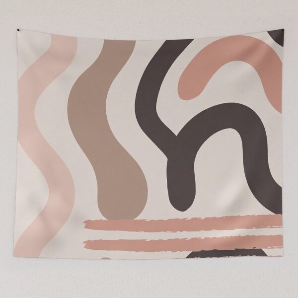 Item preview, Beige Brown Abstract Wavy Lines designed and sold by SassyArtistry.