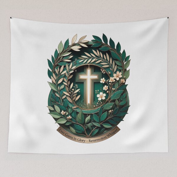 Item preview, Ever Green in Glory Crown Tee, Eternal Resurrection Dawn Mug, Christian Triumph Gift designed and sold by YMLux.