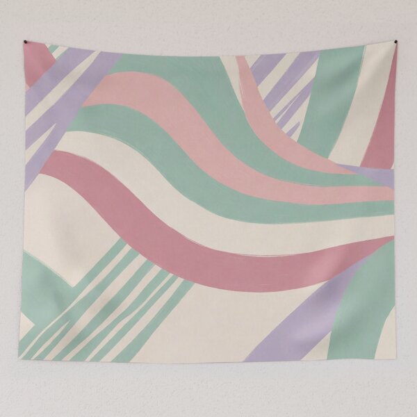 Item preview, Pastel Retro Wavy Stripe Pattern designed and sold by SassyArtistry.