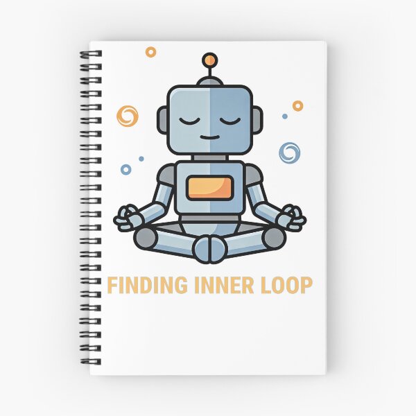 Item preview, Finding Inner Loop – Meditating Robot Programmer Funny Nerd Gift designed and sold by Klamottenlabor.
