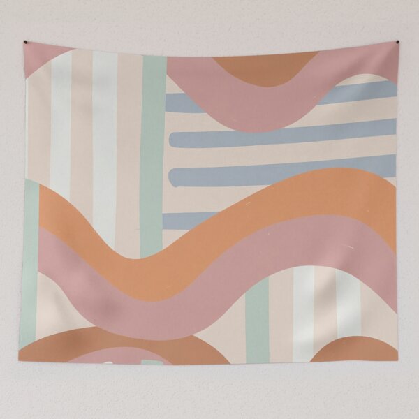 Item preview, Warm Retro Wavy Stripe Pattern designed and sold by SassyArtistry.