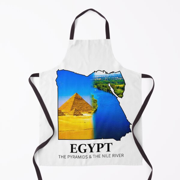 Item preview, Egypt Map Silhouette - The Pyramids & The Nile River Nature Art designed and sold by AbulailArt.