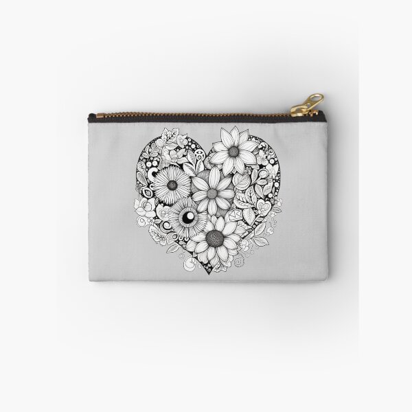 Item preview, Flower Hearts BW designed and sold by bubblyrainbow.
