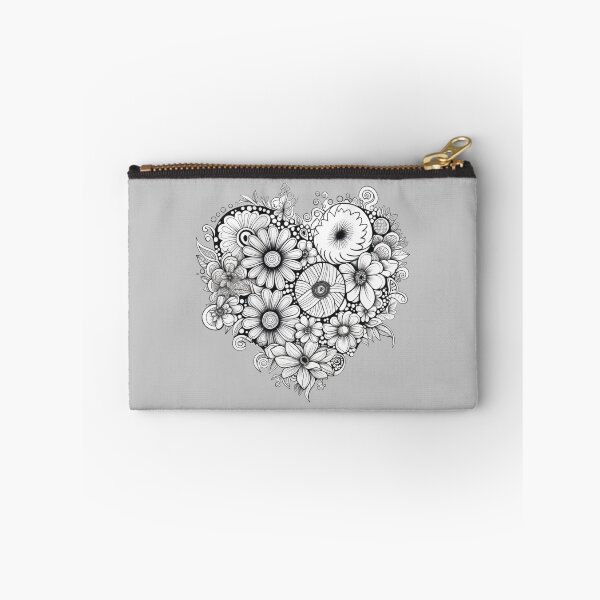 Item preview, Flower Hearts Black and White designed and sold by bubblyrainbow.