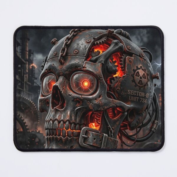 Item preview, Biomechanical Steampunk Skull Industrial Hellfire Art designed and sold by JanRizz.