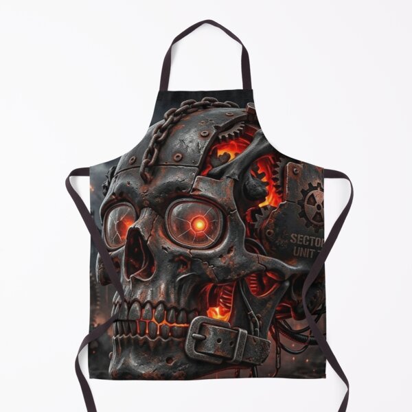 Item preview, Biomechanical Steampunk Skull Industrial Hellfire Art designed and sold by JanRizz.